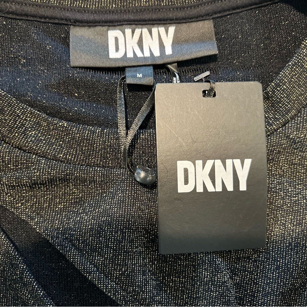 Dkny Metallic Gold Keyhole Top M New - Picture 8 of 11